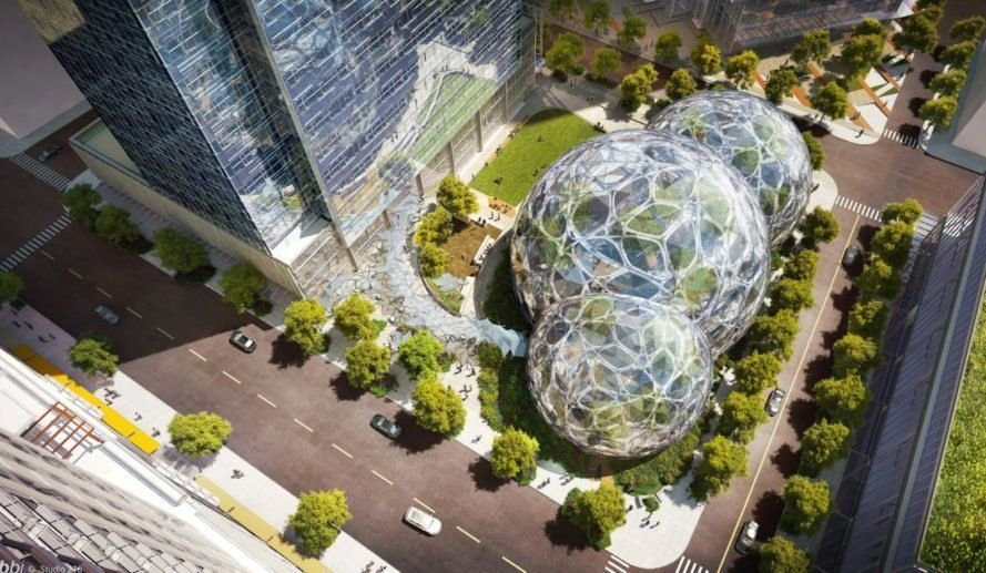 Los increíbles domos geodésicos llenos de plantas de Amazon en Seattle